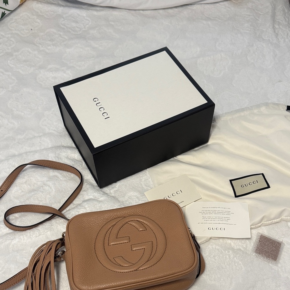 Gucci Brown Leather Crossbody Bag with Tassel - Picture 2 of 7